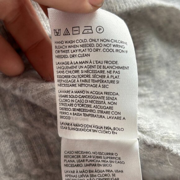 Club Monaco Womens Sweater Size XL Gray Ribbed Quiet Luxury Soft Essential 18220 - Picture 7 of 9